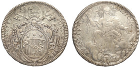 Roma, Pio VI (1775-1799), Mezzo Scudo 1780 anno VI, Rara Ag mm 34 g 13,19 BB-SPL