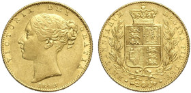 Great Britain, Victoria (1837-1901), Shiled Sovereign 1842, Au mm 22 BB-SPL