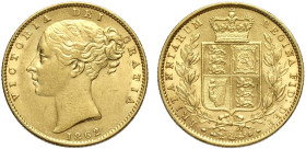Great Britain, Victoria (1837-1901), Shiled Sovereign 1862, Au mm 22 q.SPL