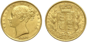 Great Britain, Victoria (1837-1901), Shiled Sovereign 1864 die number 93, Au mm 22 q.SPL