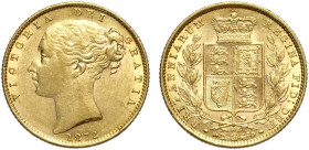 Great Britain, Victoria (1837-1901), Shiled Sovereign 1872 die number 91, Au mm 22 BB-SPL