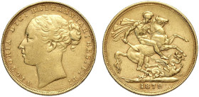 Great Britain, Victoria (1837-1901), Sovereign 1879, Rara Au mm 22 BB