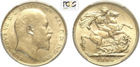 Great Britain, Edward VII (1901-1910), Sovereign 1906, Au mm 22 in Slab PCGS AU58 (cert. 81857375)