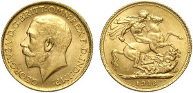 Great Britain, George V (1910-1936), Sovereign 1916, Au mm 22 q.FDC