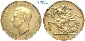 Great Britain, George VI (1936-1952), 2 Pounds 1937, Au mm 28 in Slab NGC PF62 (cert. 5790825008)