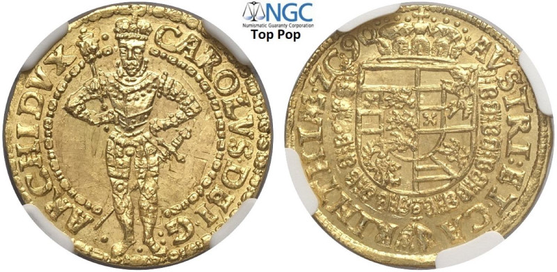 Austria, Archduke Karl (1564-1590), Ducat 1590 Klagenfurt, Fr-32 Au mm 21 g 3,46...