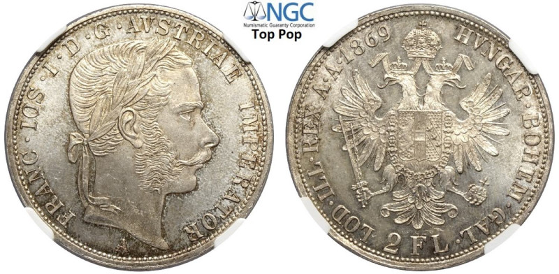 Austria, Franz Joseph I (1848-1916), 2 Florin 1869-A Vienna, Ag mm 36 conservazi...