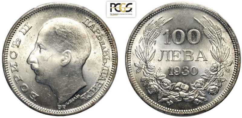 Bulgaria, Boris III (1918-1943), 100 Leva 1930, Ag mm 34 in Slab PCGS MS63+ (cer...