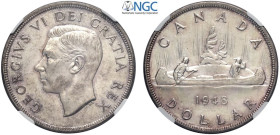 Canada, George V (1910-1936)I, Dollar 1948, RR Ag mm 36 in Slab NGC MS62 (cert. 5786623005)