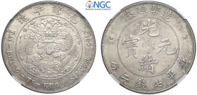 China Empire, Kuang-Hsu (1875-1908), Dollar nd (1908), L&M-11 Ag mm 39 in Slab NGC MS61 (cert. 5789058003)