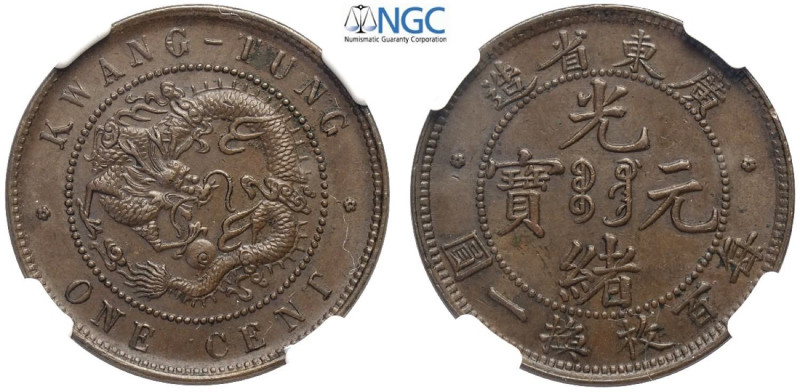 China Kwangtung, Kuang-Hsu (1875-1908), Cent (1900-1906), Y-192 Cu mm 28 in Slab...
