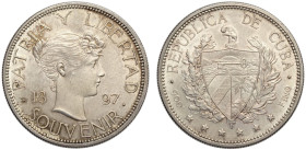 Cuba, Republic, Souvenir Peso 1897, Gorhan Mint, Ag mm 36 FDC
