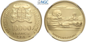 Dahomey, Republic, 10000 Francs 1971, Mintage: 470, Au mm 40 g 35,55 in Slab NGC PF67 Ultra Cameo (cert. 5789028009)