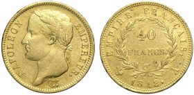France, Napoleon as Emperor (1804-1815), 40 Francs 1812-A Paris, Au mm 26 BB+