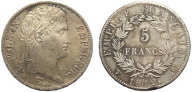 France, Napoleon as Emperor (1804-1815), 5 Francs 1812-W Lille, Ag mm 37 ottima conservazione, SPL-FDC