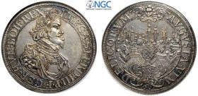 Germany Augsburg, Free City, Thaler 1641, Dav-5039 Ag mm 43 di ottima conservazione e bella patina, in Slab NGC MS62 (cert. 5784867011)