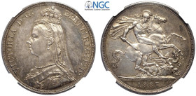 Great Britain, Victoria (1837-1901), Crown 1887, Ag mm 38,6 in Slab NGC MS63 (cert. 5788928007)