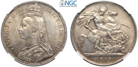 Great Britain, Victoria (1837-1901), Crown 1889, Ag mm 38,6 in Slab NGC MS62 (cert. 5789053016)