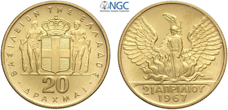 Greece, Constantine II (1964-1973), 20 Drachmai nd (1970) Commemorative of the A...