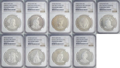 Haiti, Republic, Silver Proof Set 1971 (9), KM-PS10 Ag 999 g 423,45 no box, In Slab NGC: KM-79 PF67, KM-80 PF67, KM-81 PF66, KM-82 PF67, KM-83 PF68 (s...