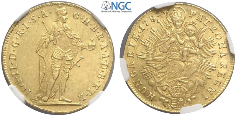 Hungary, Joseph II (1780-1790), Ducat 1784, Au mm 22 alta conservazione, in Slab...