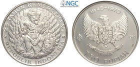 Indonesia, Republic, 750 Rupiah 1970, Ag mm 45 In Slab NGC PF69 Ultra Cameo (cert. 5786664003)