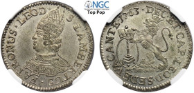 Liege, Sede Vacante (1763), Escalin 1763, KM-170 Ag mm 25 in Slab NGC MS65 (Top Pop! Cert. 5789058005)