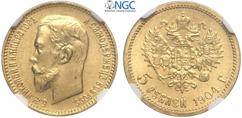 Russia, Nicholas II (1894-1917), 5 Roubles 1904-AP, Au mm 18 conservazione inusu...