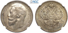 Russia, Nicholas II (1894-1917), Rouble 1900, Ag mm 33,5 In Slab NGC MS61 (cert. 5788928008)