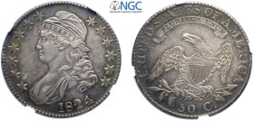 United States of America, Cappet Bust Half Dollar 1824 Philadelphia, Ag mm 32,5 in Slab NGC AU55 (cert. 5786677016)