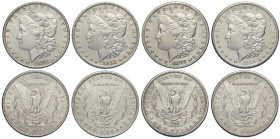 United States of America, Lot 4 x Morgan Dollar: 1878 (SPL), 1882-O (BB-SPL), 1883-S (BB), 1885-S (BB-SPL)