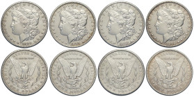United States of America, Lot 4 x Morgan Dollar: 1890-S (BB-SPL), 1891 (BB), 1891-S (BB), 1892 (BB)