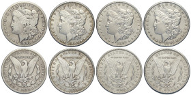 United States of America, Lot 4 x Morgan Dollar: 1896-S (MB), 1897 (SPL-FDC), 1897-O (BB), 1897-S (BB+)