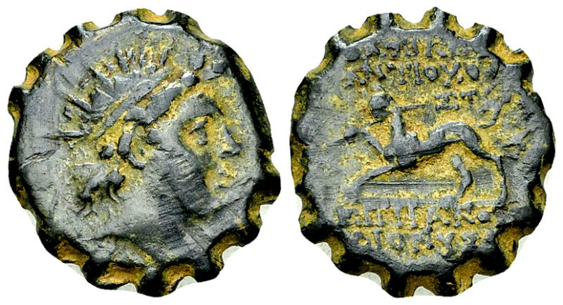 Antiochos VI AE Serratus 

Seleukid Kings. Antiochos VI (144-142/1 BC). AE Ser...