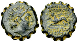 Antiochos VI AE Serratus