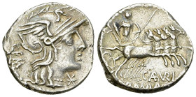 C. Aburius Geminus AR Denarius, 134 BC