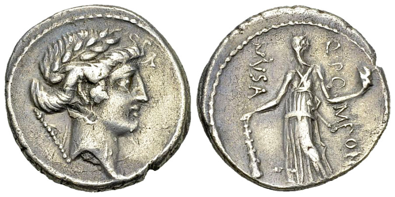 Q. Pomponius Musa AR Denarius, 66 BC 

Q. Pomponius Musa. AR Denarius (18 mm, ...