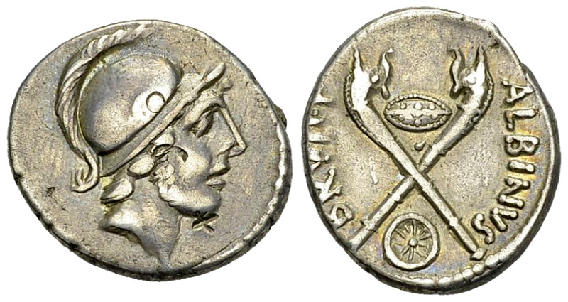 Albinus Bruti AR Denarius, 48 BC 

Albinus Bruti f. AR Denarius (17-18 mm, 3.7...