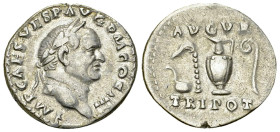 Vespasianus AR Denarius, Priestly implements