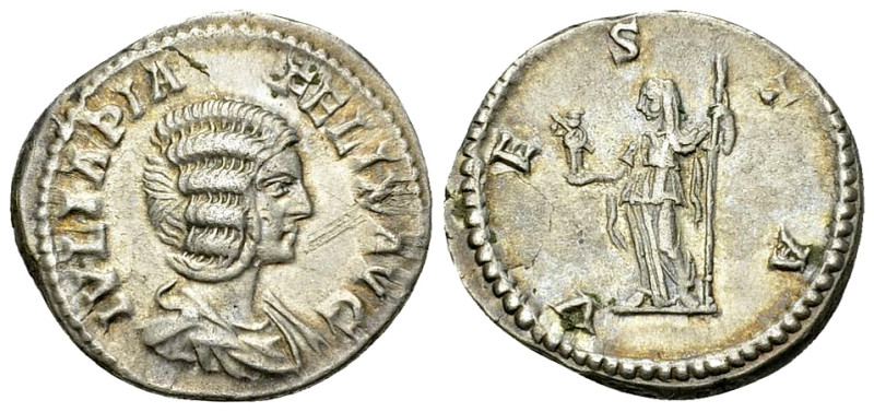 Julia Domna AR Denarius, Vesta reverse 

Julia Domna (193-217 AD). AR Denarius...