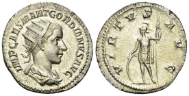 Gordian III AR Antoninianus, Virtus reverse