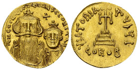 Constans II, with Constantinus IV AV Solidus, Constantinopolis