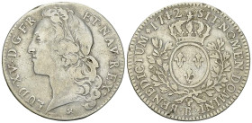 Louis XV, AR 1/2 Ecu au bandeau 1742 B, Rouen