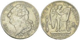 France, AR Ecu de 6 livres 1793, l'an 5