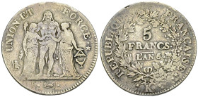 France, AR 5 Francs l'an 6 K, Bordeaux