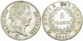 Napoléon I, AR 5 Francs 1811 A, Paris