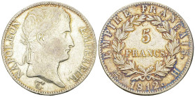 Napoléon I, AR 5 Francs 1812 H, La Rochelle