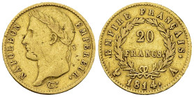 Napoléon I, AV 20 Francs 1814 A, Paris