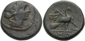 Inseln vor Ionien. 
Samos. 
Bronze, 129-20 v. Chr. Herakopf mit Diadem n.r. Rv. SAMIWN Pfau n.r. stehend, Szepter über der l. Schulter; im Felde l. ...