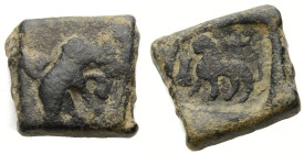 Indien. 
Gandhara (Pushkalavati und Taxila). 
Spät Mauryanzeitliche Stadtprägungen 220-165 v. Chr. Bronze, quadratisch (1/2 Karshapana), ca. 185-160...